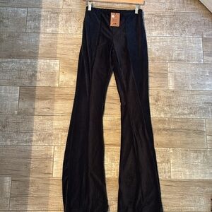 HYFVE Black Flared velour bell bottom Pants. NWT- boutique item